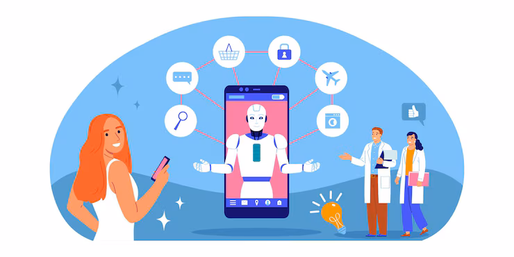 artificial-intelligence-flat-concept-with-robotic-helper-smartphone-happy-characters-scientists-user-vector-illustration_1284-84244